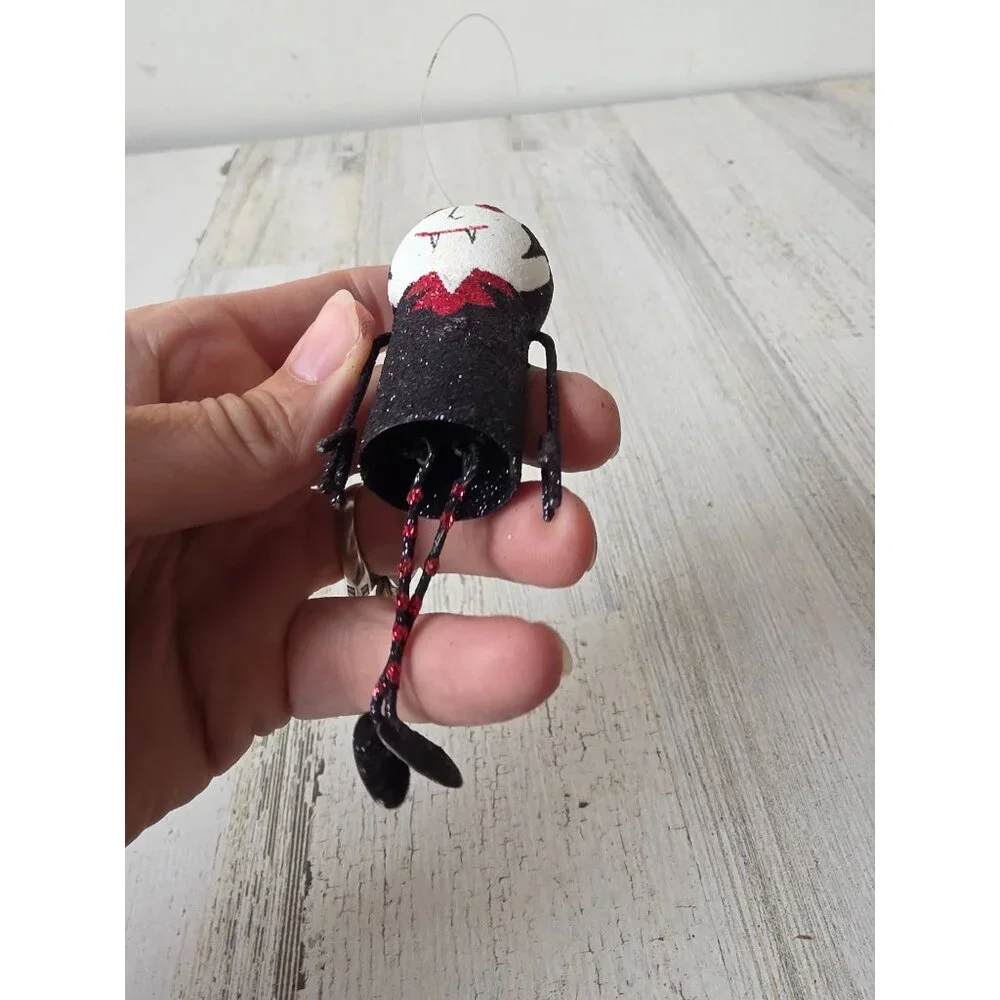 Vintage Pier 1 glitter Dracula ornament‎ Halloween jointed tree